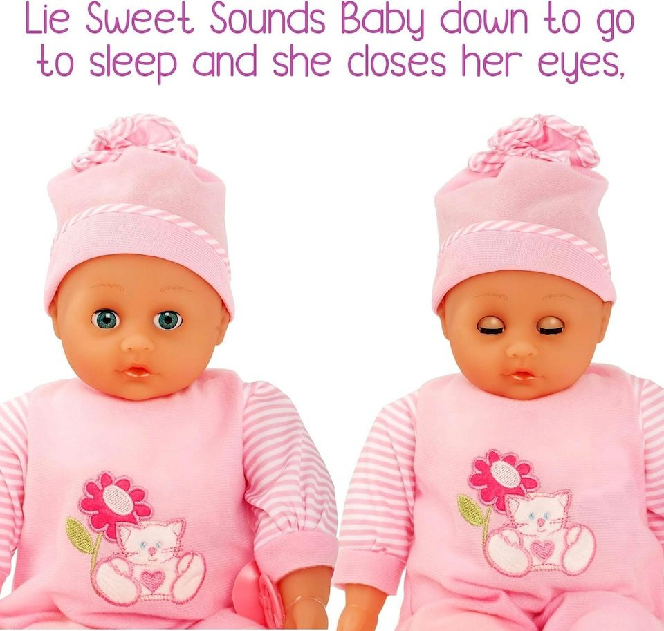 image 1 of Molly Dolly Baby Doll Set - 40cm Talking Doll With Feeding Accessories Set