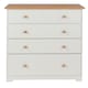 image 4 of Colorado 4 Drawer Chest - White Painted Wood Bedroom Storage Cabinet with Oak Effect Top | White | White | 1