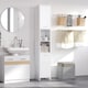 image 2 of HOMCOM Bathroom Floor Storage Cabinet Slim Tallboy w  Door Cupboard & Shelves For Living Room, Bedroom, Hallway White