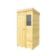 image 2 of 5 x 5 Feet Pent Shed - Single Door With Windows - Wood - L147 x W158 x H201 cm Brown