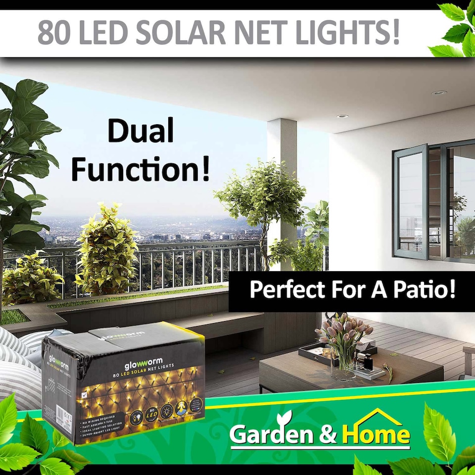 image 1 of PMS Glowworm Solar Net Lights - Warm White LED 1.2m x 1.8m