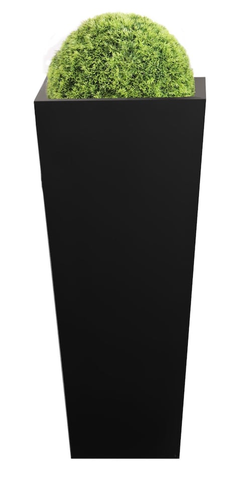 image 1 of Primrose Black Flared Tapered Outdoor Planter Zinc Galvanised Pot 116cm x 52cm