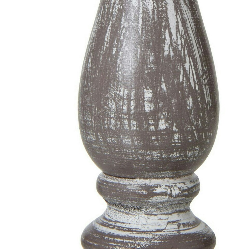 image 1 of Setia Column Table Lamp with Linen Shade - Wood - L10 x W10 x H24 cm - White White