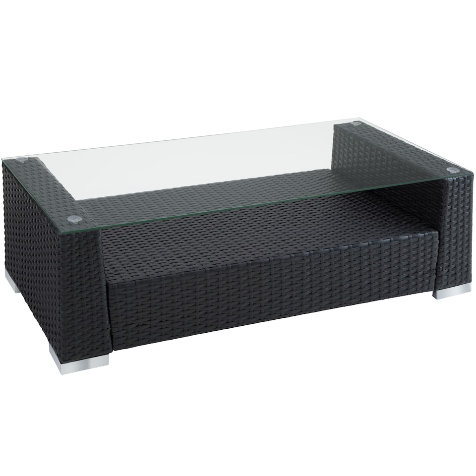 image 1 of Garden Furniture Set Munich - outdoor sofa, 2 armchairs, table, 2 cushion cover sets | Black | black | 135 x 67 x 73 cm | 1