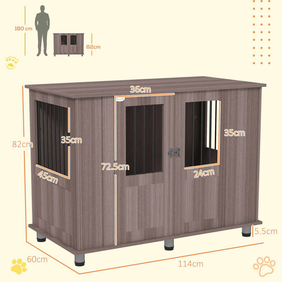 image 1 of PawHut Dog Crate Kennel Cage for Extra Large Dog, Indoor End Table, Purple