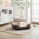 image 4 of Living and Home Linen Woven Pet Bed with Anti-Slip Bottom for Cats & Dogs | Brown | Coffee Brown | M