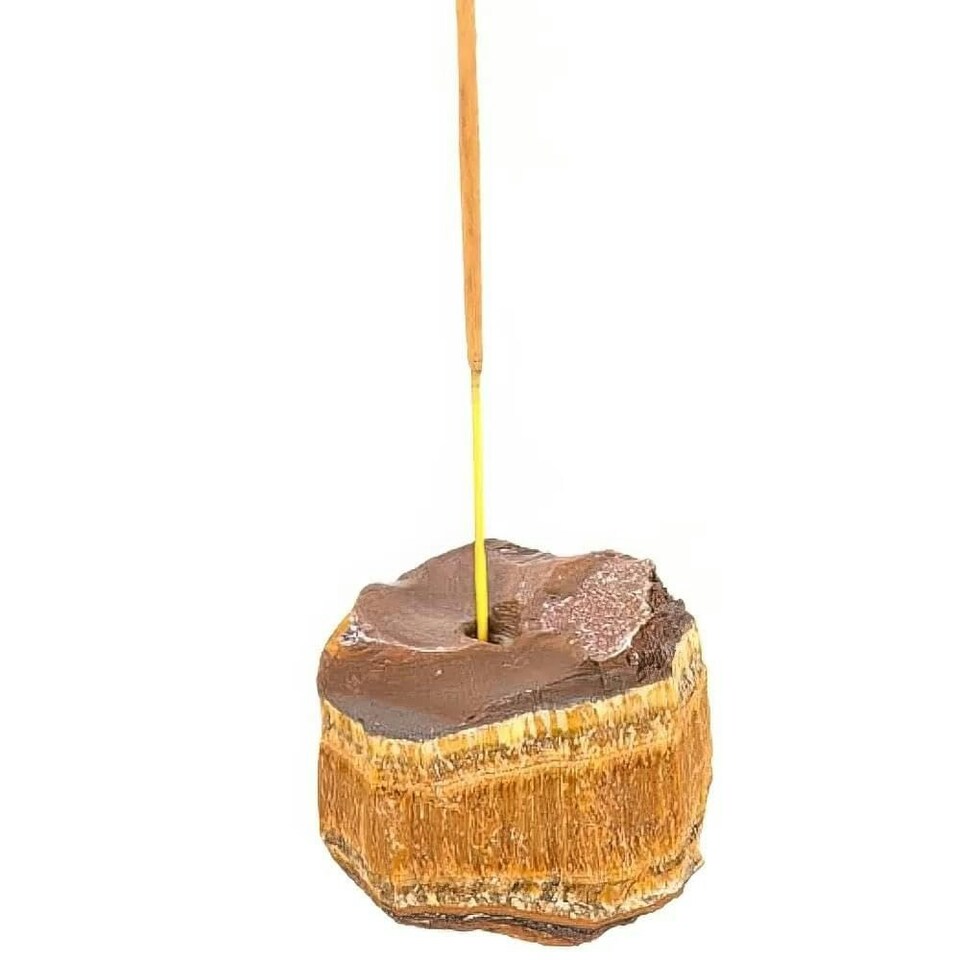 Tiger's Eye Crystal Incense Stick Holder - Gems, Crystals & Stones