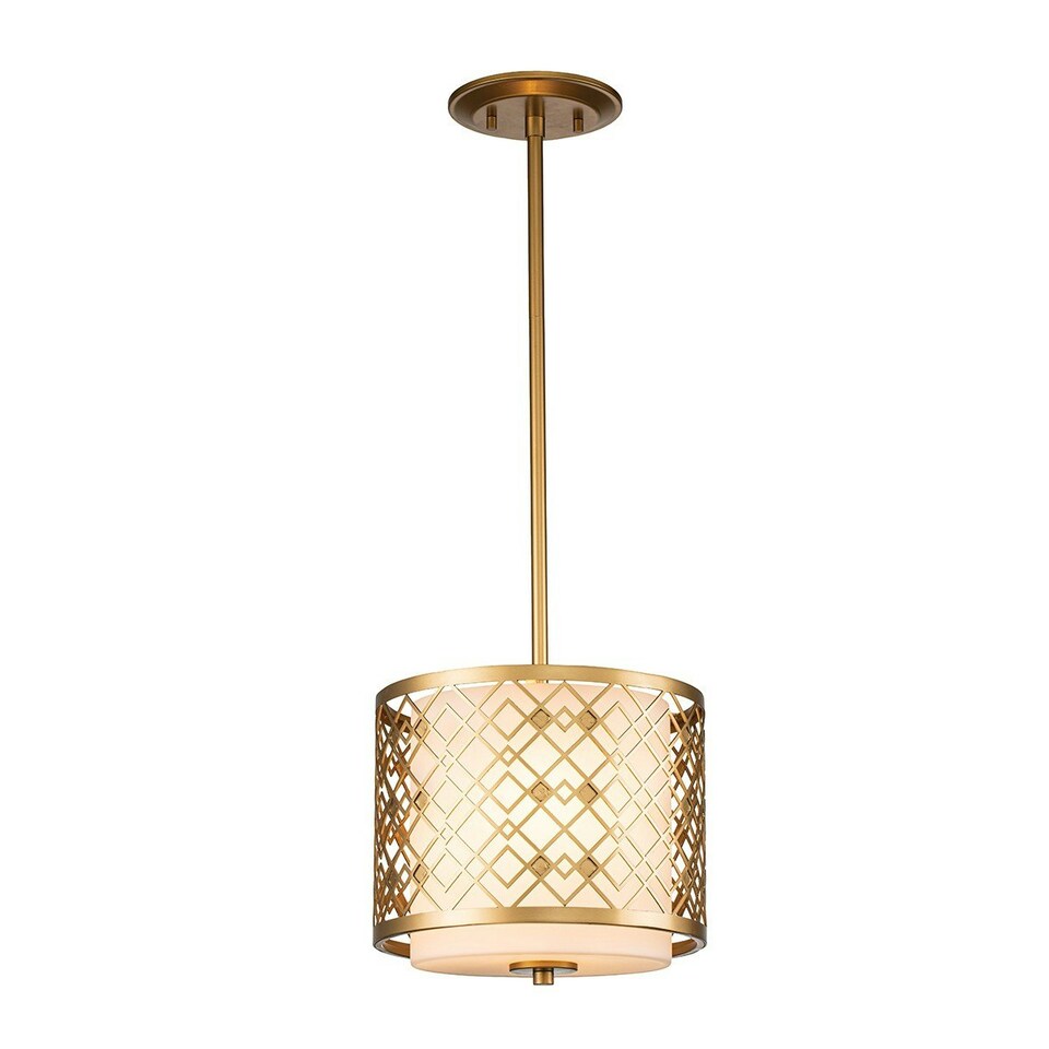 image 1 of Ziggy Cylindrical Pendant Ceiling Light, Lacquered Gold