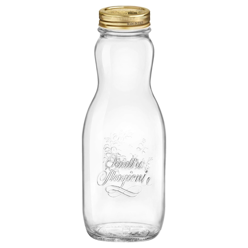 image 1 of Bormioli Rocco Quattro Stagioni Glass Juice Bottles with Screw Top Lid - 1L - Pack of 6 Clear | One Size