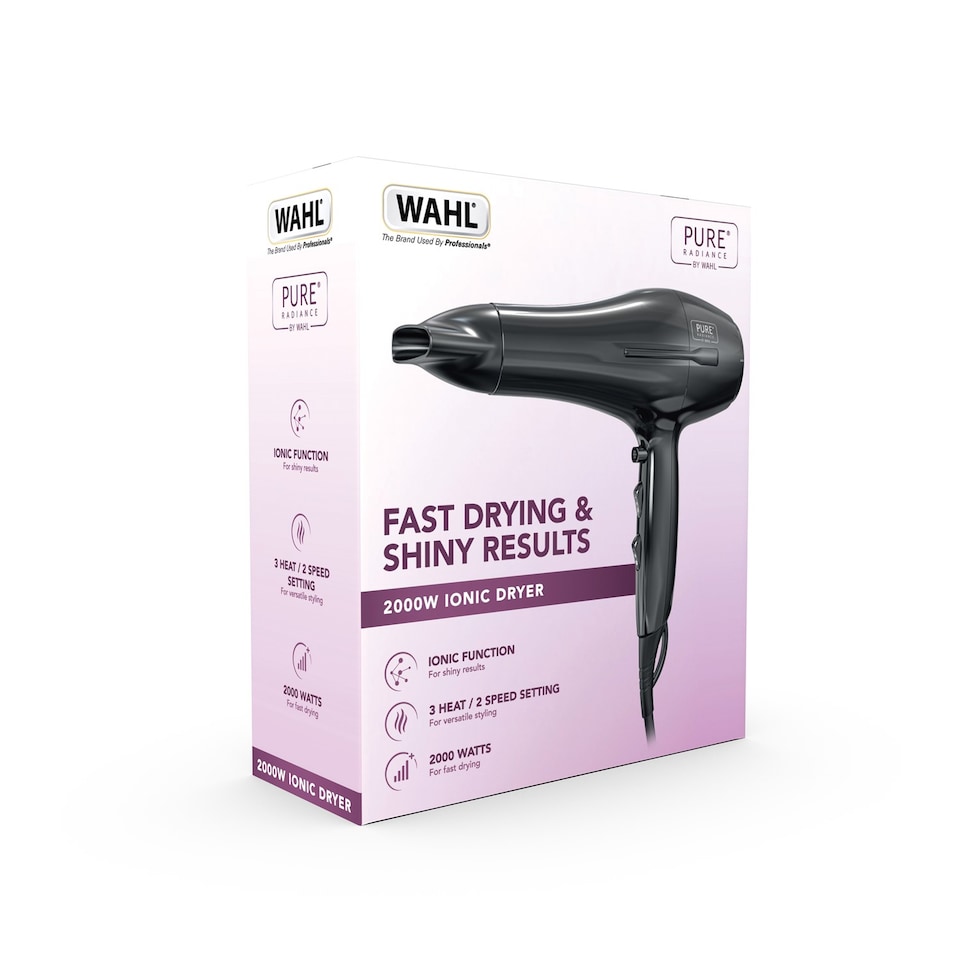 image 1 of Wahl Pure Radiance 2000W Ionic Hair Dryer 3 Heat and 2 Speed Settings ZY129