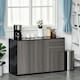 image 2 of HOMCOM High Gloss Frame Side Cabinet with 2 Door and 2 Drawer Multi