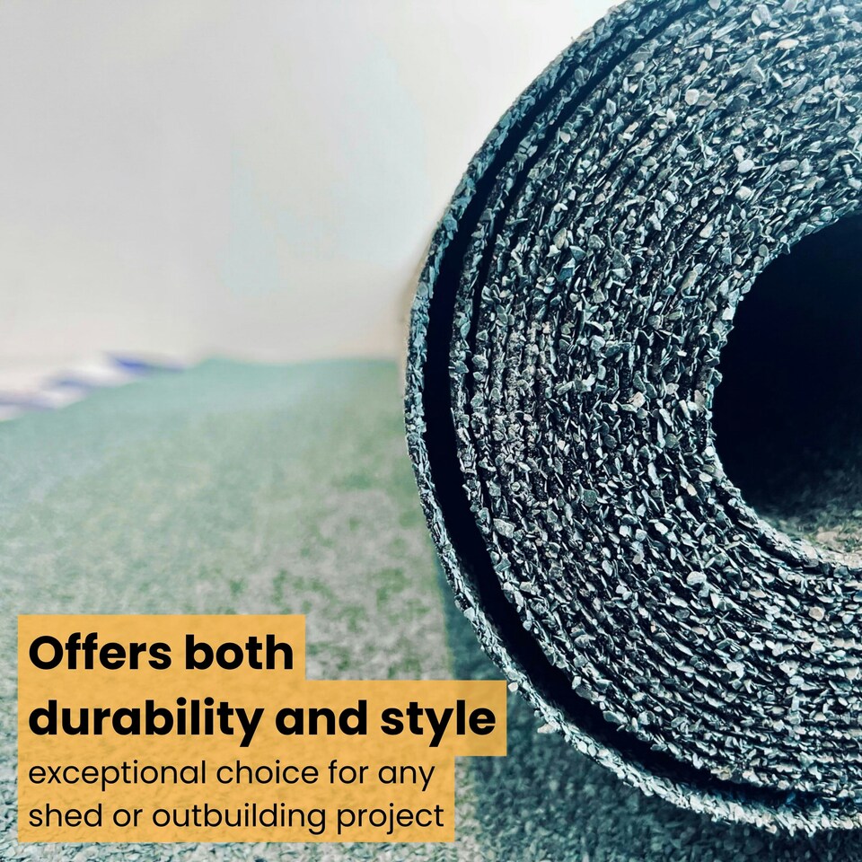 image 1 of NOVECRAFTO Standard Grade Shed Roof Felt – Heavy-Duty Mineral Roofing Felt for Sheds, Summerhouses & Kennels – Durable, Weatherproof Covering Green | 10m x 1m