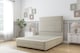 image 1 of Sloomy Monaco Cream Plush Divan Bed Base 2 Drawers Right Side With 54 Inch Floor Standing Headboard & 12 Inch Matching Footboard | Cream | Cream | Small Single | 1