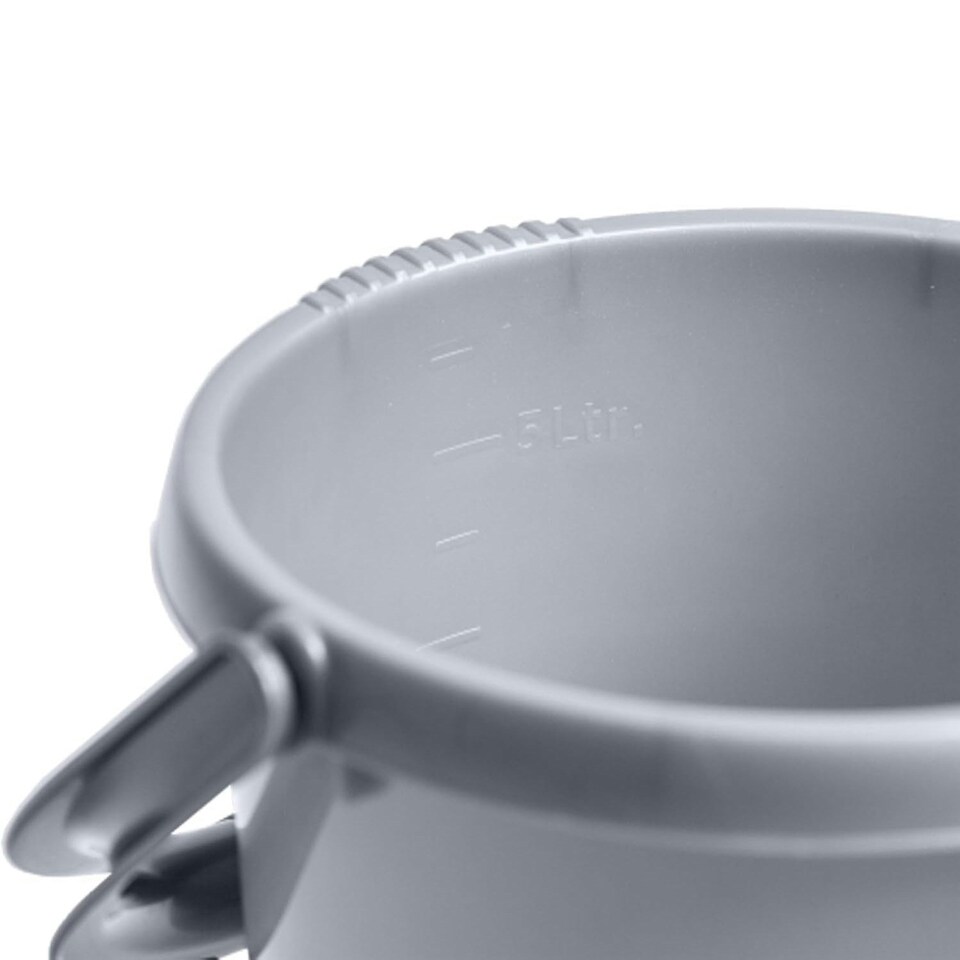 image 1 of 1 x 5L Grey Storage Plastic Bucket With Handle, Spout & Graduated Capacity Markers