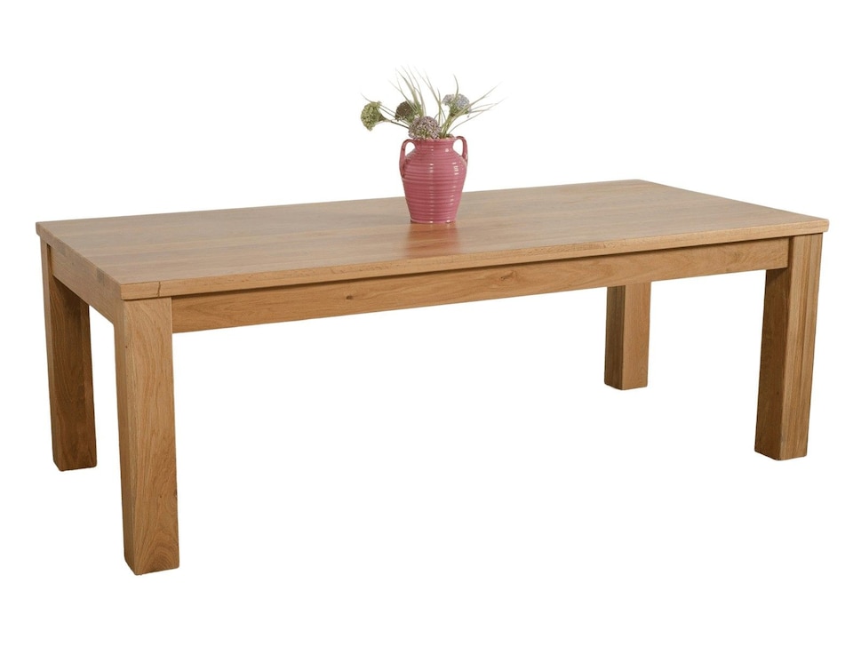 image 1 of Dakot 222cm Chunky Extra Large Solid Oak Dining Table | Brown | Light Oak