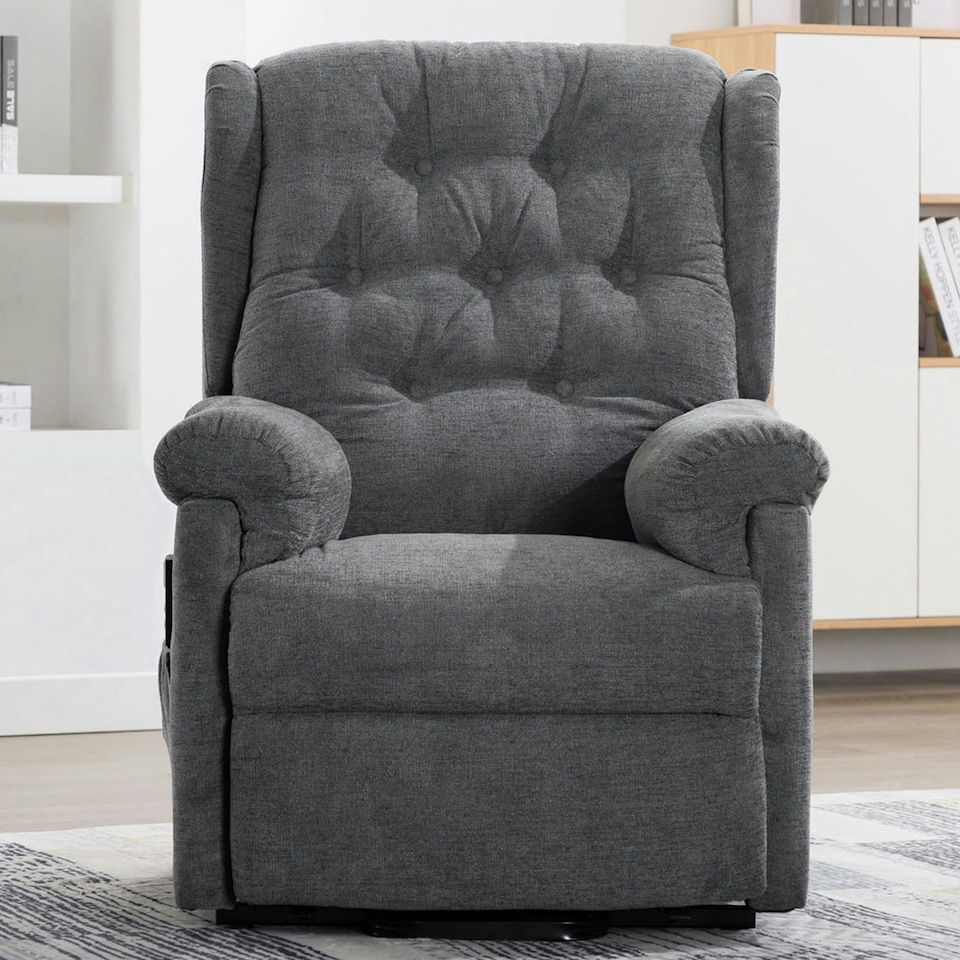 image 1 of Barnsley Fabric Electric Dual Motor Rise Recliner Mobility Armchair (Charcoal)
