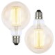 image 1 of BHS 2 Pack of 6 Watt LED ES E27 Vintage Filament Large Globe Bulb | Gold | Gold Tinted | 2