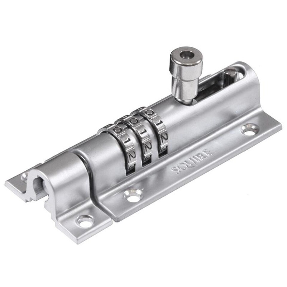 image 1 of Squire Combibolt 3 Re-codable Locking Bolt - Chrome - Chrome | Grey
