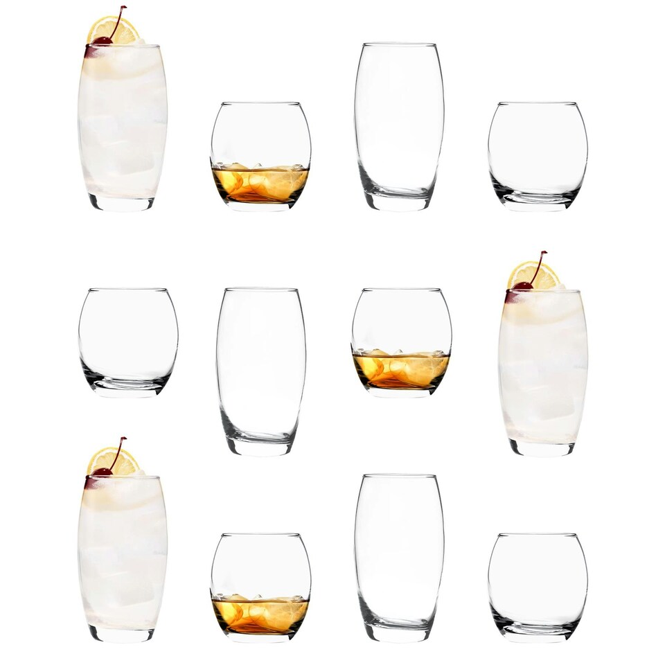 image 1 of Argon Tableware 12 Piece Tondo Glassware Set - Clear Clear
