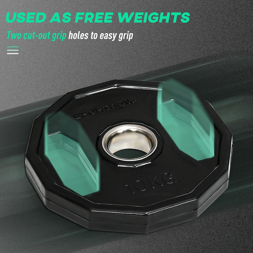 image 1 of SPORTNOW Olympic Weight Plates Set with 5cm Holes for Home Gym, 2 x 5kg