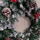 image 4 of 45cm Snow Tipped Green Wreath Christmas Decoration with 125 Tips, Pine Cones and Berries