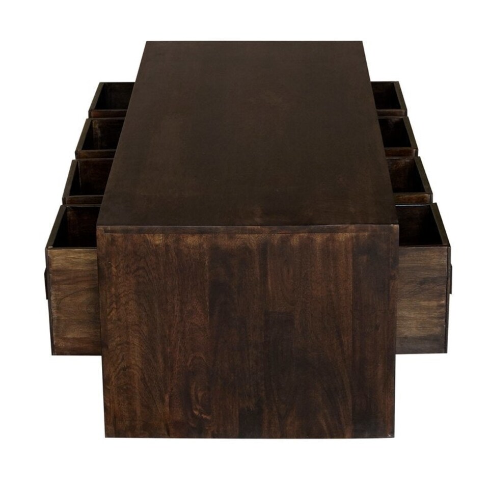 image 1 of 8 Draw Coffee Table - Mango Wood - L55 x W118 x H40 cm - Dark Finish | Brown