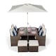 image 1 of Giardino 4 Seater Rattan Cube Dining Set | Brown | Brown