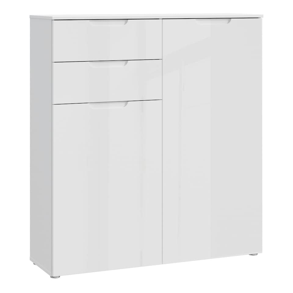 image 1 of Sienna Chest of Drawers in White/White High Gloss