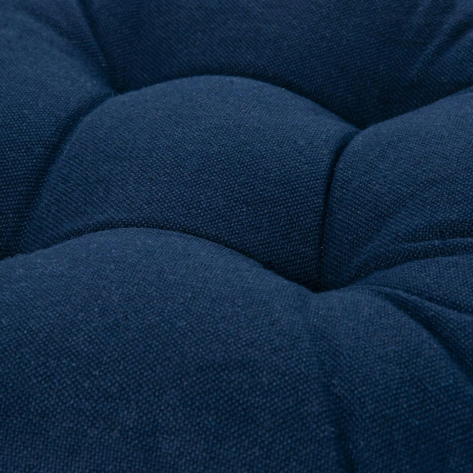 image 1 of Harbour Housewares Round Garden Chair Seat Cushions - Navy - Pack of 4 Blue