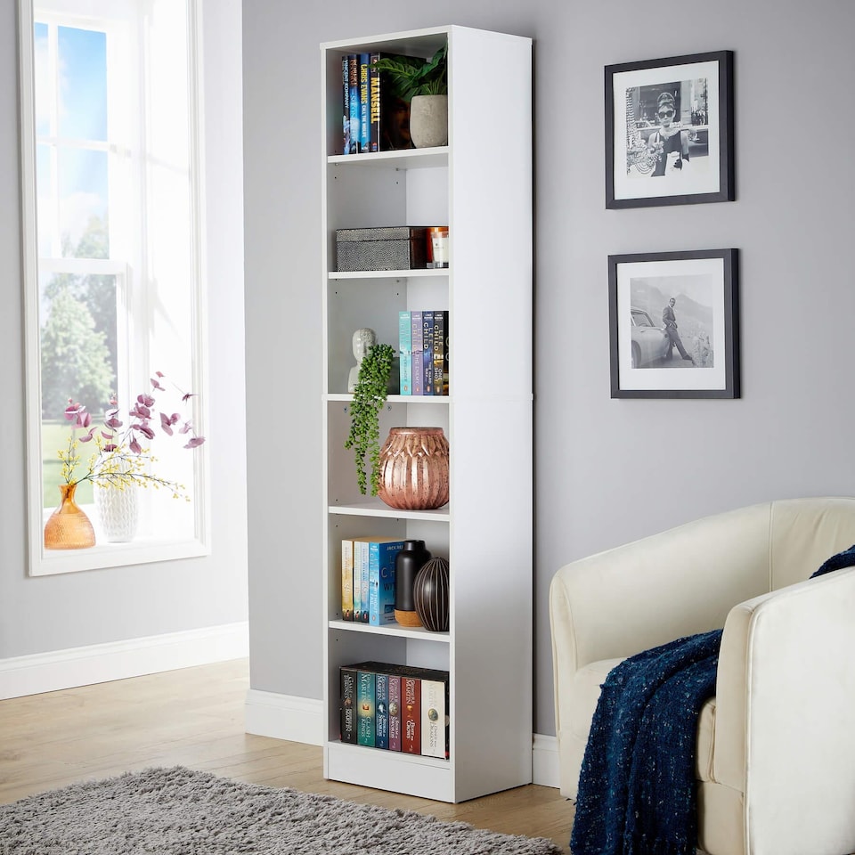 image 1 of Bookcase Display Shelf Freestanding Book Storage Unit Home Living Room Furniture | White