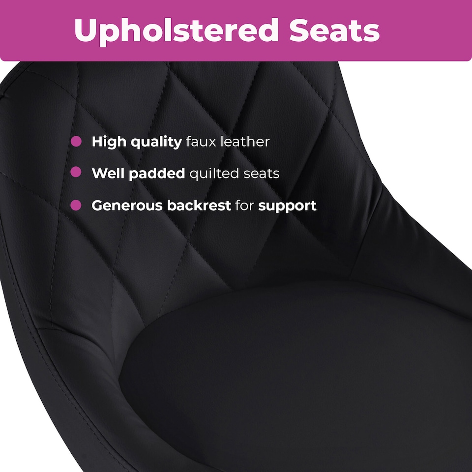 image 1 of Neo Black Faux Leather Bar Stools