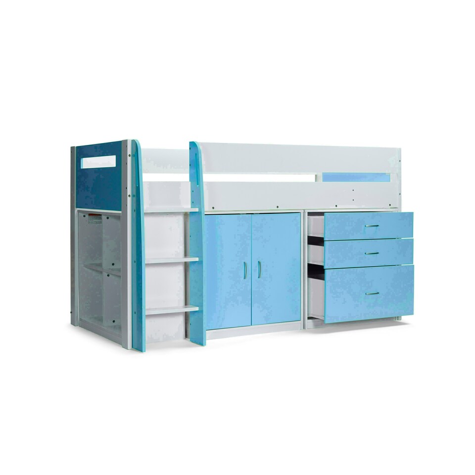 image 1 of Lacy Blue Storage Mid Sleeper And Theo Pocket Sprung Mattresses