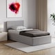 image 1 of Vida Designs Lisbon 3ft Single Ottoman Bed Storage Faux Leather, Grey, 90 x 190cm