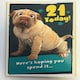 image 1 of Age 21 Birthday Card Crazy Wrinkly Dog