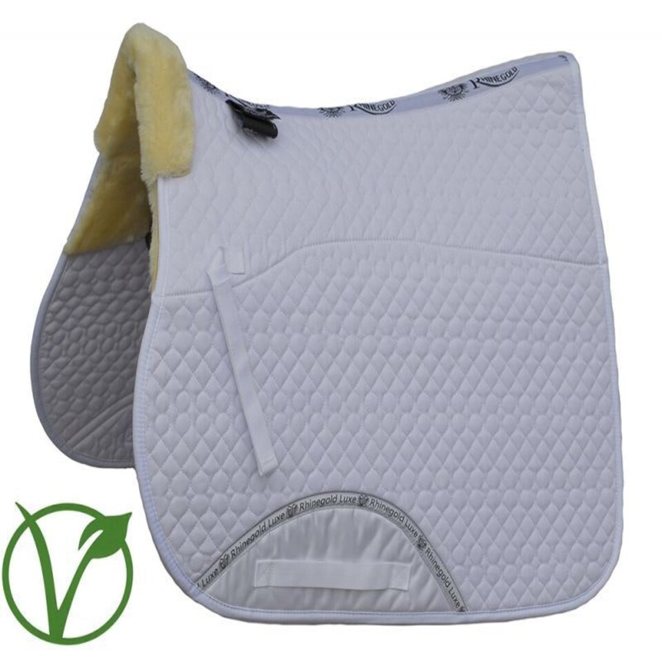 image 1 of Rhinegold Luxe Fur Lined Saddle Cloth Brown | Colour: Brown/Natural
Size: Pony