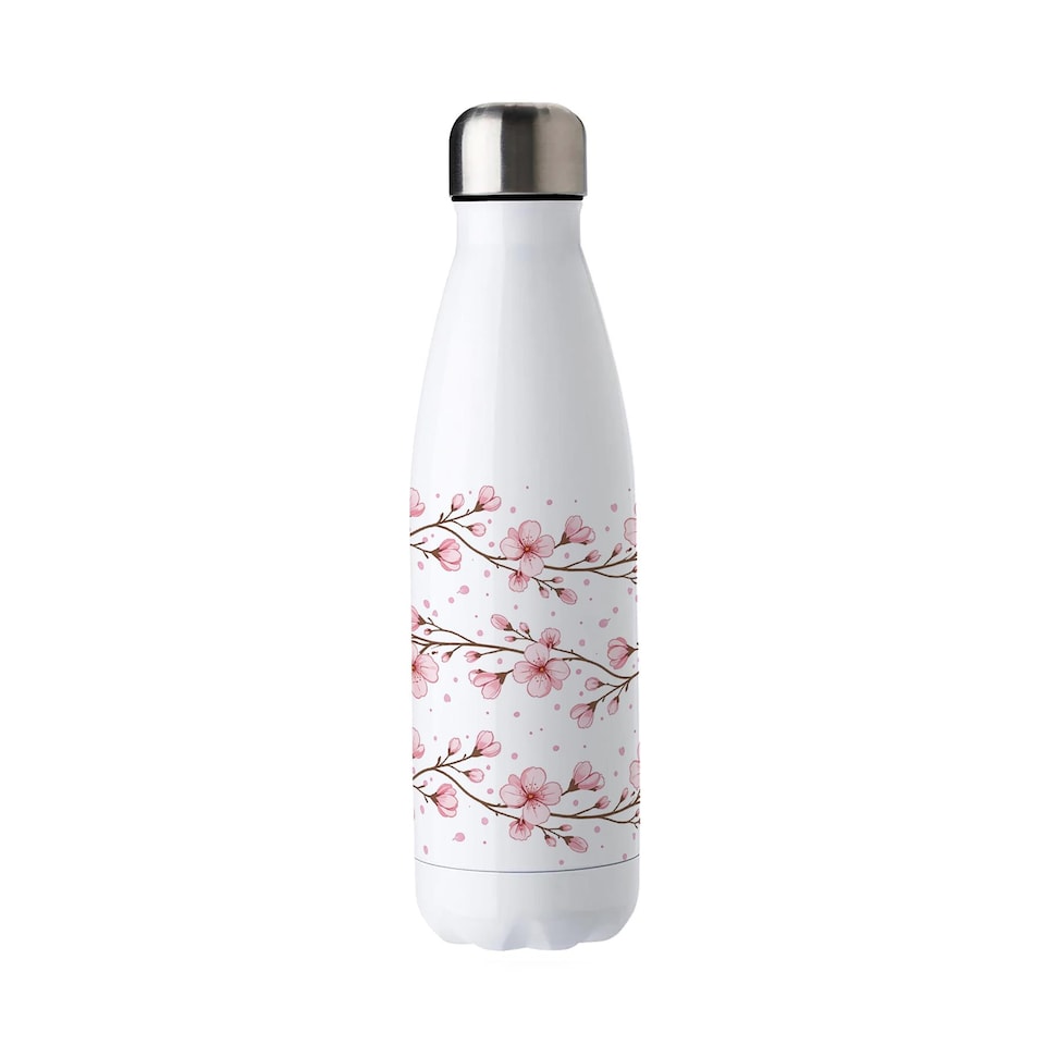 image 1 of Cherry Blossom Reusable Metal Water Bottle