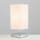 image 1 of ValueLights Pair Of Modern Square Polished Chrome Touch Table Lamps With Pink Shades