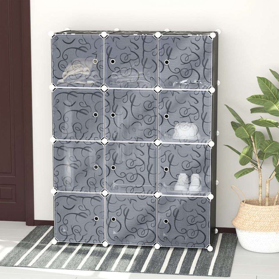 image 1 of HOMCOM DIY Wardrobe Portable Interlocking Plastic Modular Closet