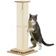 image 1 of PawHut 3-in-1 Cat Scratcher Post with Sisal Track Ball Toy, 87cm, Light Oak