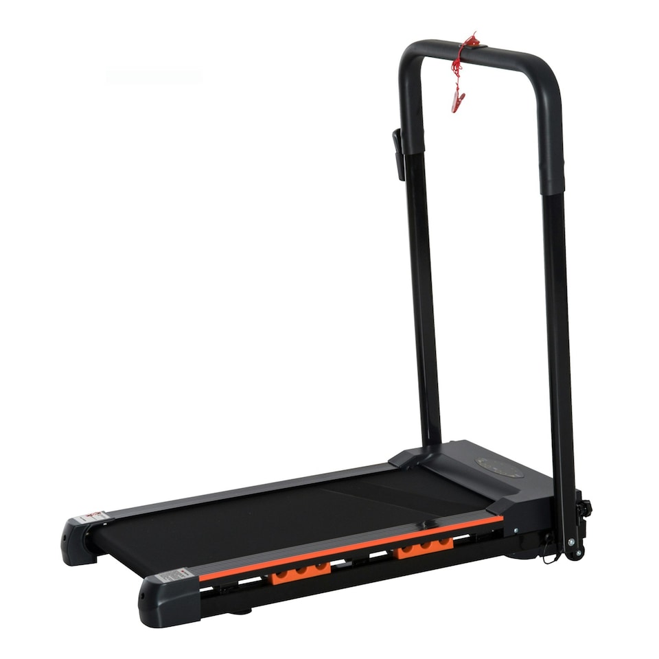 image 1 of HOMCOM 1-6 km/h Folding Motorised Treadmill Walking w/ Remote Control Black