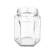 image 6 of Argon Tableware Hexagonal Glass Jam Jars with White Lids - 250ml - Pack of 6