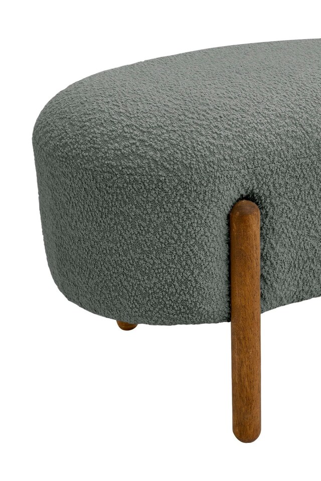 image 1 of Living and Home Contemporary Upholstered Bench | Grey