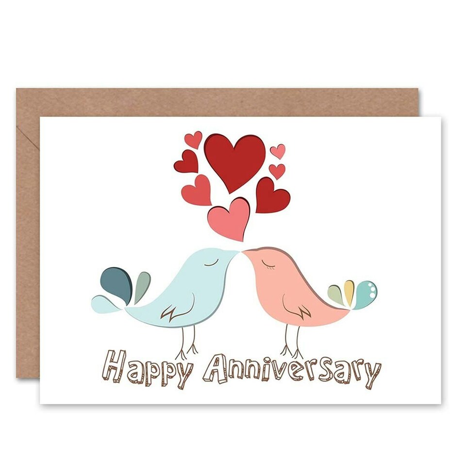image 1 of Love Birds Couple Partner Anniversary Valentines Day Card