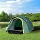 image 2 of Outsunny Compact Camping Tent w/ Vestibule & Mesh Vents for Hiking Green