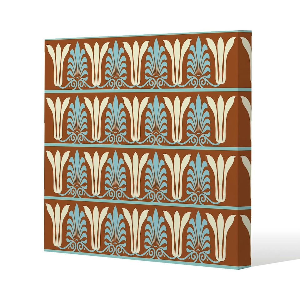 image 1 of Egyptian Flower Ornament Pattern (Canvas Print) 46 x 46 x 4cm