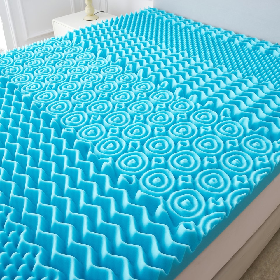 image 1 of Ezysleep 5cm Cooling 7 Zone Memory Foam Mattress Topper Luxurious Comfort | Blue