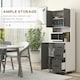 image 8 of HOMCOM Modern Kitchen Cupboard Storage Organiser Microwave Cabinet Grey