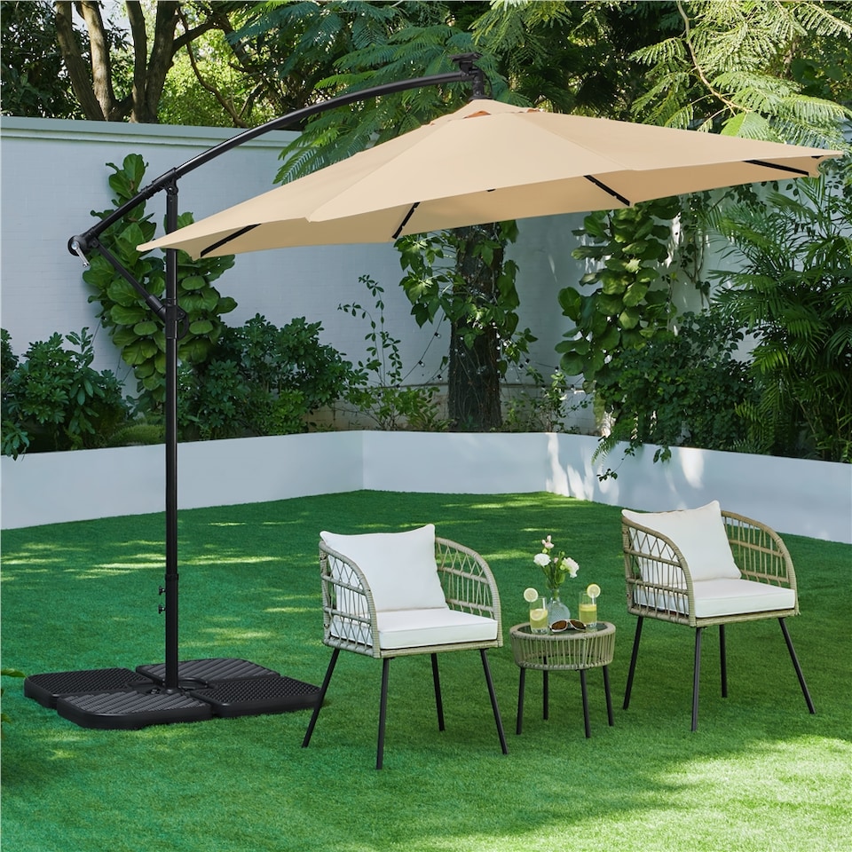 image 1 of Yaheetech 4 Piece Water or Sand Filled Patio Umbrella Base Stand-Black | Black | Black | 1