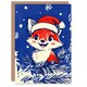image 1 of Cute Baby Fox With Santa Hat Cartoon For Child Kids Xmas Festive Christmas Card