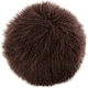 image 1 of SNUGRUGS Mongolian Sheepskin Cushion - Round - 40cm | Brown | Round 40cm